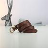 Ремень из чистой коровьей кожи с пряжкой-пином, ретро, ручная работа, из натуральной коровьей кожи первого слоя, в гонконгском стиле, джинсовый ремень, джинсы, мода
