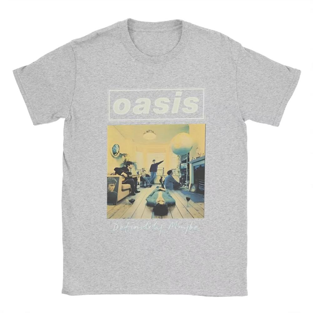 Повседневная футболка O-Oasis Rock 90-х Мужская Женская Хлопковая Футболка с Круглым Вырезом Британские Музыкальные Альбомы Футболки с Коротким Рукавом 3XL Мерч