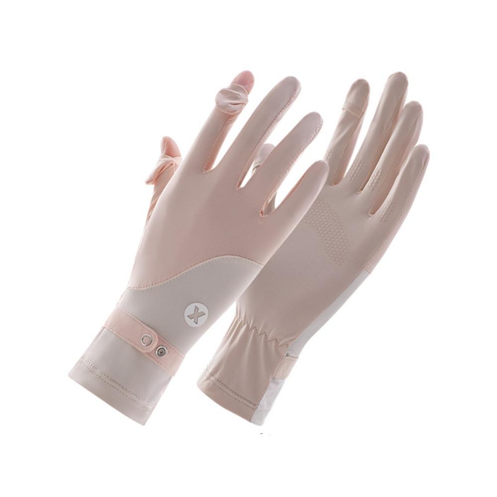 Anti-UV Sun Protection Riding Gloves Ice Silk Summer Driving Mittens Women Sunscreen Gloves Ladies