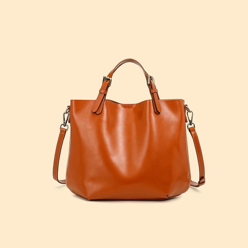 Genuine Leather Women's Bag Luxury Designer Shoulder Bag Fashion Cowhide Handbags Women Crossbody Bucket Bags