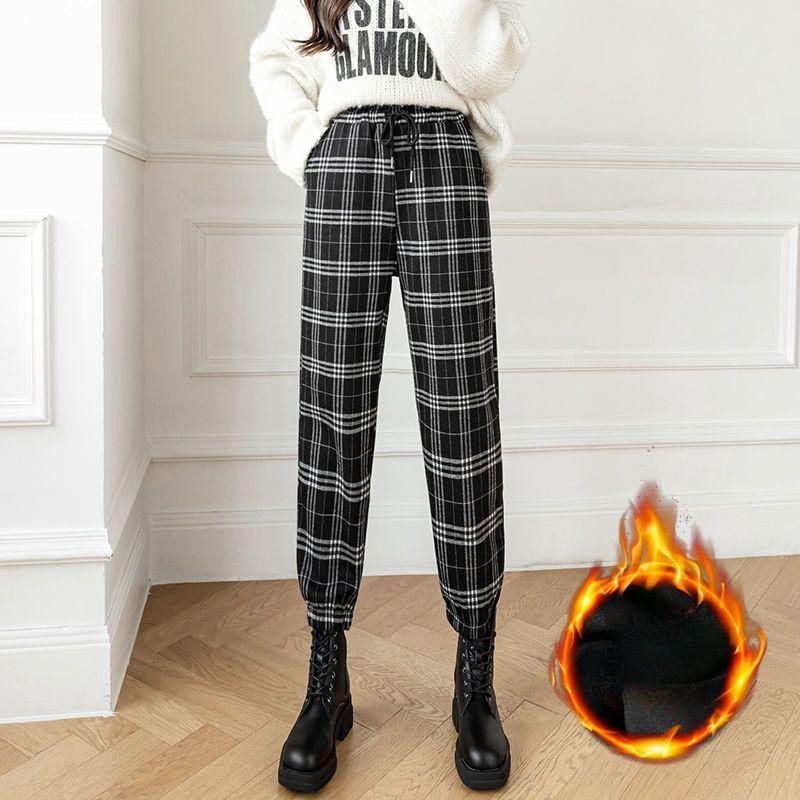 Плюшевые и утолщенные зимние новые теплые брюки, спортивные брюки