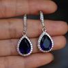 Elegant European and American Full Diamond Water Drop Zircon Earrings for Women - Perfect Bridal Banquet Accessories