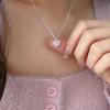 Diamond Pink Heart-Shaped Love Necklace: Elegant Design for a Luxurious and Romantic Look