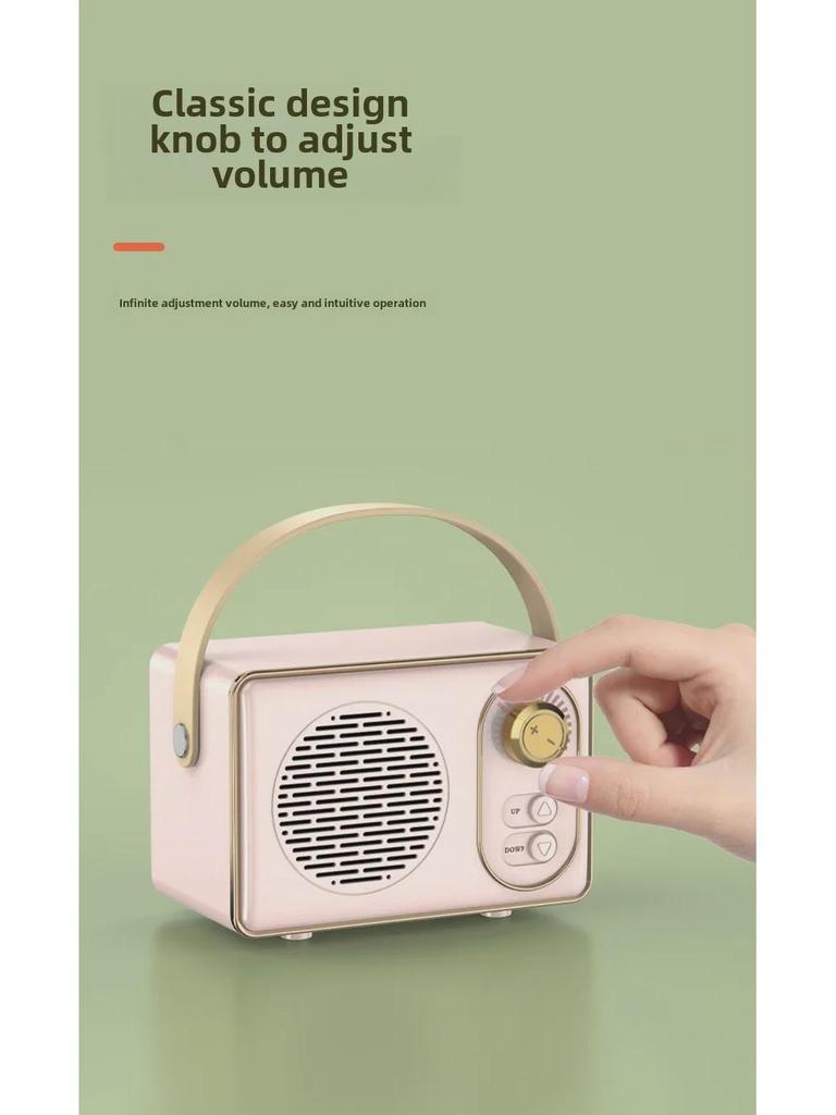 Ретро-динамик Bluetooth с портативным сабвуфером для использования на открытом воздухе – Мини-дизайн с USB и доступом к карте памяти, идеальный аудиоподарок для девушки