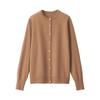 MUJI Washable Wool Crew Neck Size S Women's High-Gauge Cardigan, Camel, (BA1O5A4A)