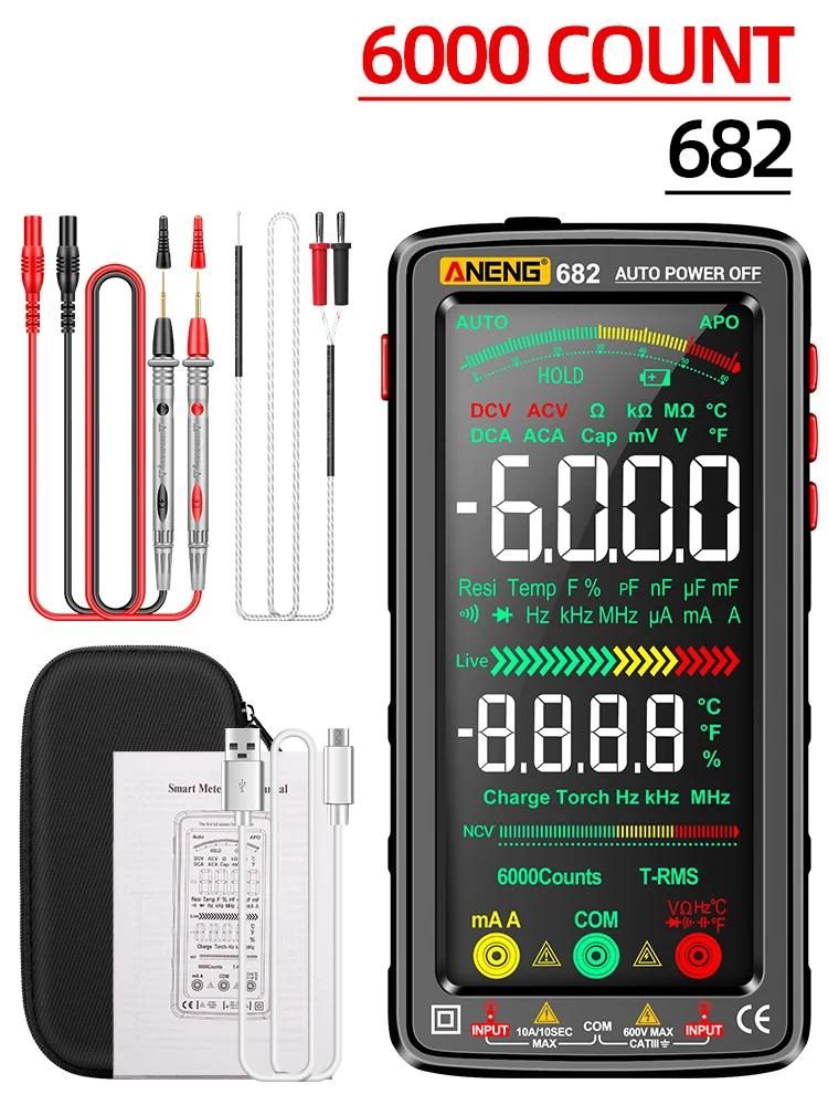 ANENG 681/682/683 Pro Multimeter Non-contact Electric Measuring Meter Rechargable Digital Tool 6000 Count Voltage Tester Current