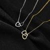 2021 Women's Gold Double Heart Titanium Steel Necklace - No Fade, Light Luxury Clavicle Chain