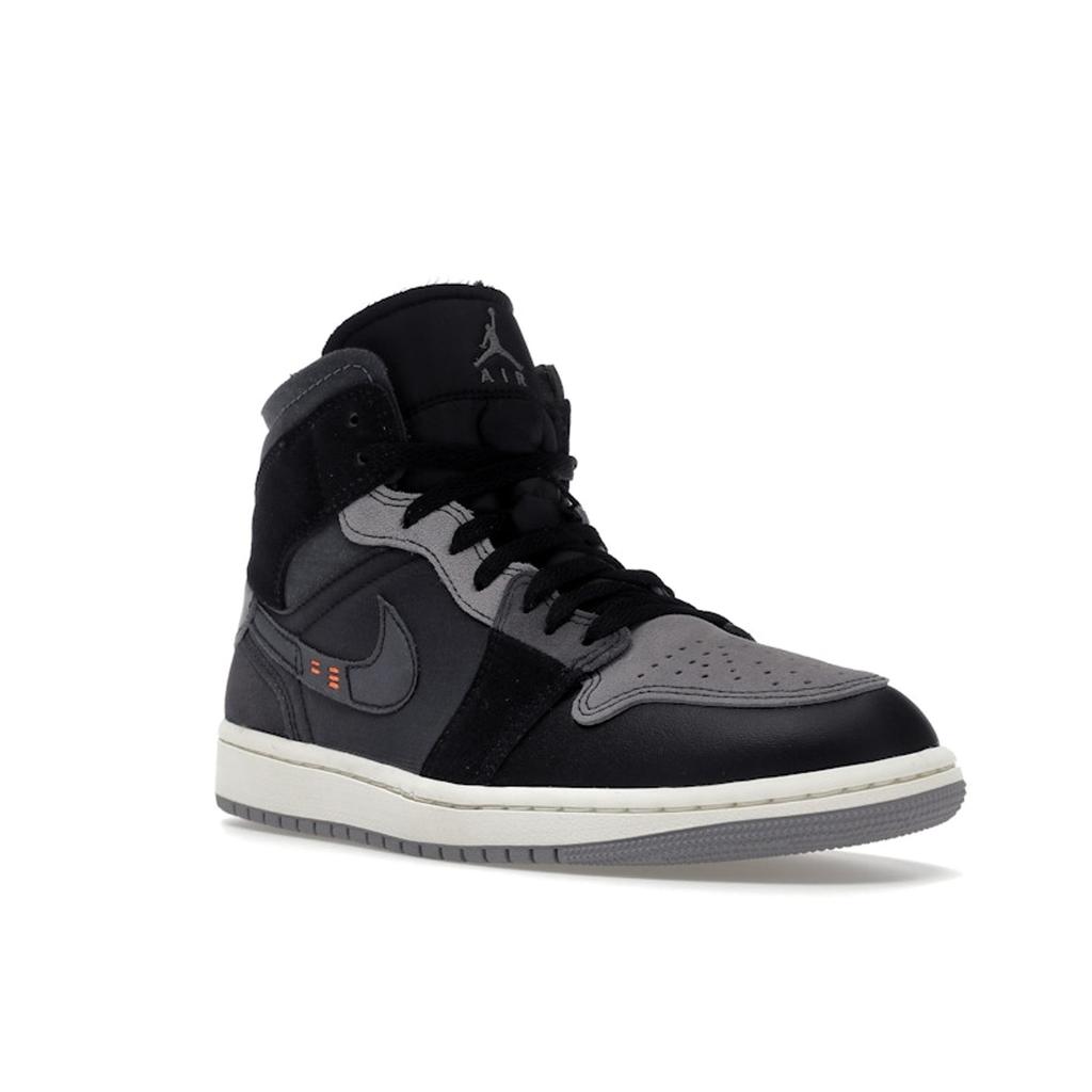Air Jordan 1 Mid SE Craft Inside Out - Black Men Sneakers Light-Graphite Sail Cement-Grey DM9652-001