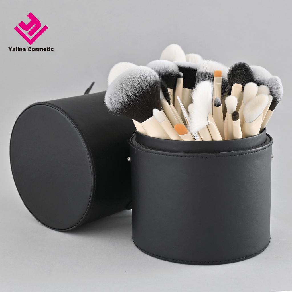 Private Label 42pcs Premium Synthetic Foundation Powder Concealer Eye Shadows Blush Makeup Brushes with Black case