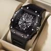 Watch Large Dial for Men Quartz Waterproof Sport Square Luminous Watch for Men