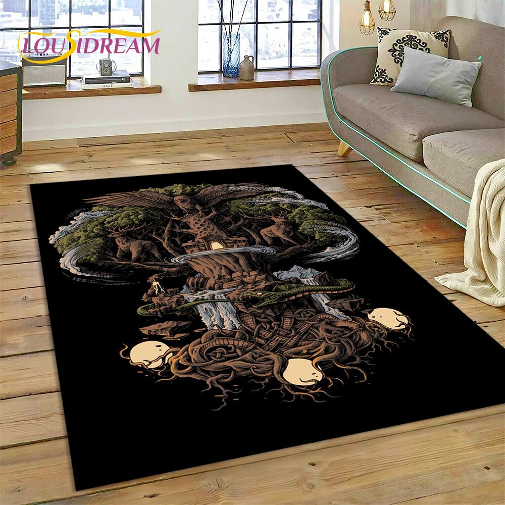 Викинг, скандинавская мифология, Один, Валгалла, символы, ковер для дома, гостиной, спальни, дивана, коврик для двери, декор, детский нескользящий напольный коврик