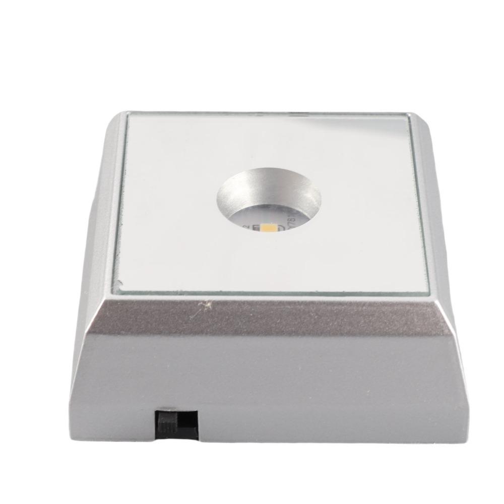 2 Pack Square Shape LED Lamp Base 2 LEDs LED Holder Stand Lighted Display Stand  Crystal Statue