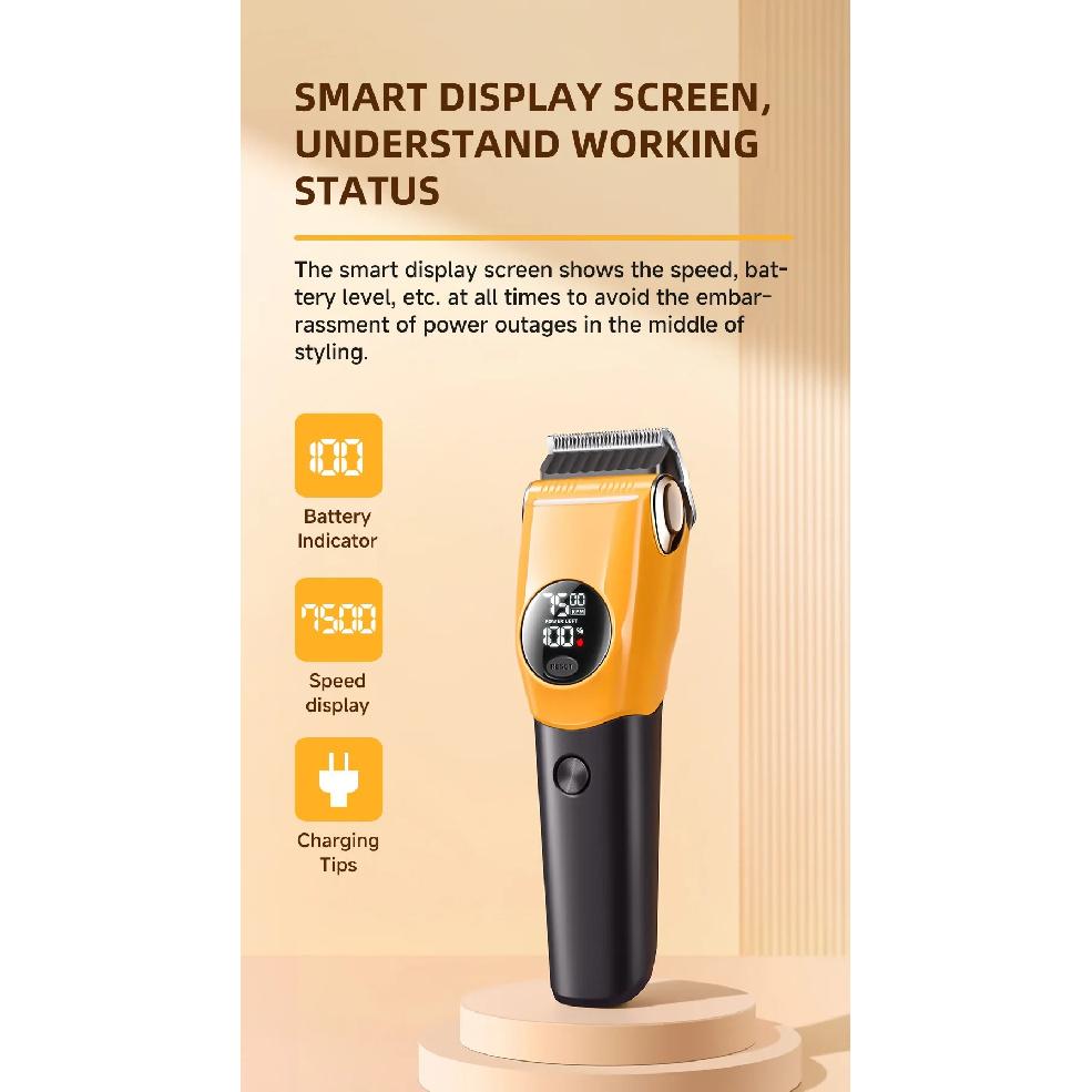 Pet Clipper Professional Dog Hair Trimmer Cat Grooming Shaver 7500/min LED Suitable for Large, Medium, and Small Pets Trimmers