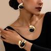 Личность Преувеличенный Тренд Неправильная Буква E Сплав Серьги Ожерелье Браслет Пусеты Набор