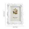 Rose Embossed Photo Frame White Desk Photo Frame Elegant Resin Frame  For Bedroom Office Desk