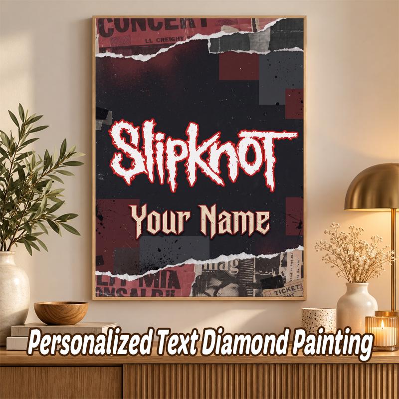 Slipknot Custom Name Text 5D Diamond Painting Kit DIY Full Drill Diamond Art Decoration