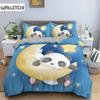Cartoon Animal Duvet Cover Set Panda Moon Star Pattern Bedding Set for Kids Single Queen Size Bedclothes Microfiber Quilt Cover
