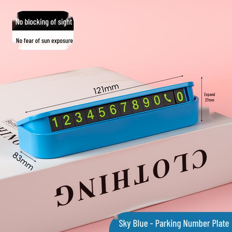 Светящийся металлический временный парковочный знак и скрытый номерной знак автомобиля
