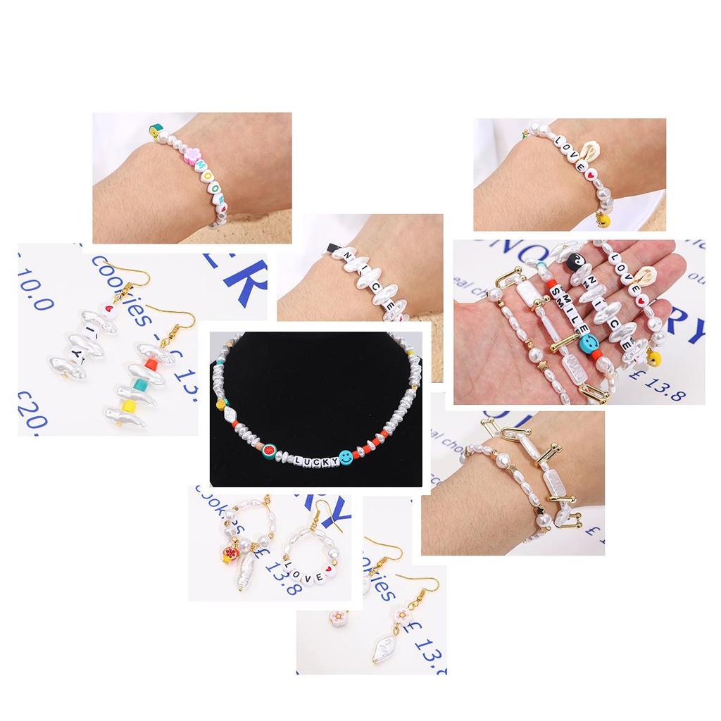 Геометрическая форма имитация жемчуга из АБС-пластика, бусины с прямым отверстием, браслет «сделай сам», ювелирные аксессуары