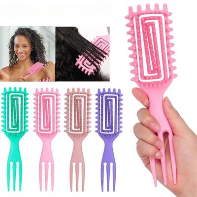 3 в 1 Щетка для укладки Curl Define, полая Щетка для распутывания волос, расческа для запутанных вьющихся волос, массажные щетки для кожи головы, парикмахерские инструменты для укладки