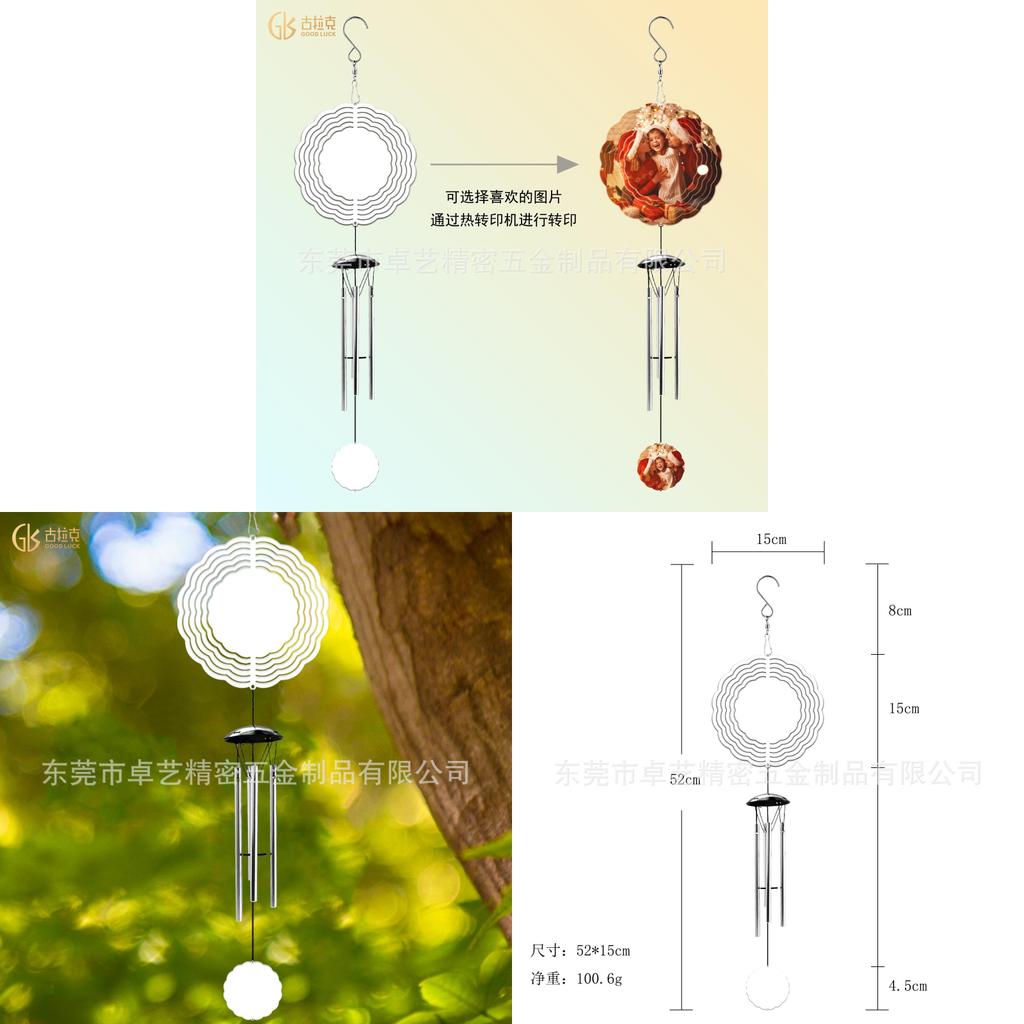 Metal Decorative Hanging Ornament With Heat Sublimation Design For Outdoor Garden And Home Decor