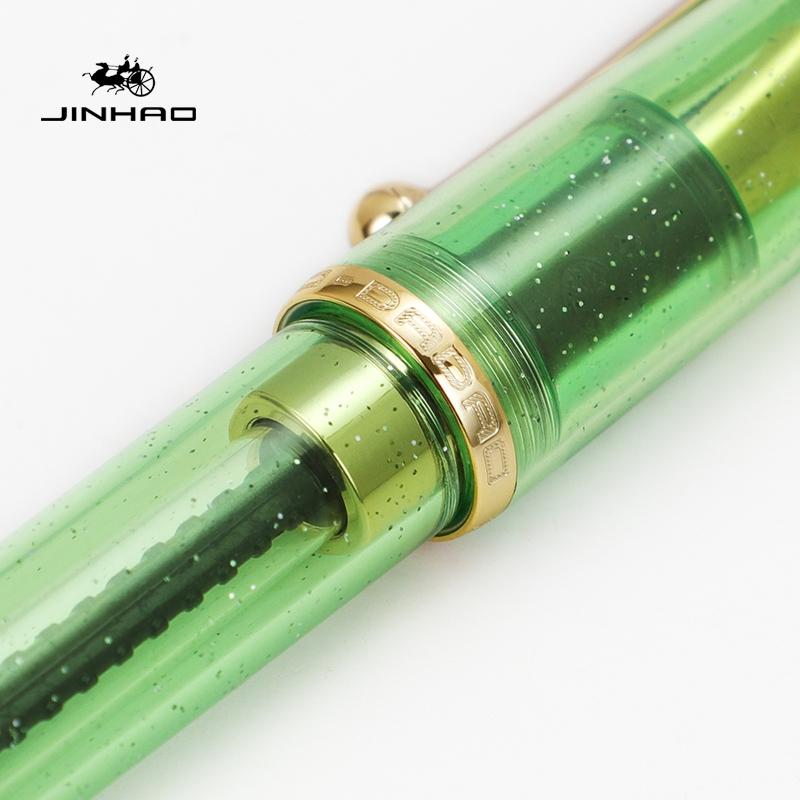 Jinhao 9013 Fountain Pen Four Seasons Color Transparent Barrel Portable Clip Heartbeat F Nib for Office Signature School