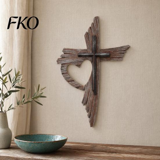 Vintage Decorative Wood Panels Rustic Christian Wall Decor, Large Wooden Religious Art, Farmhouse Art Spiritual Hanging Sculpture for Church