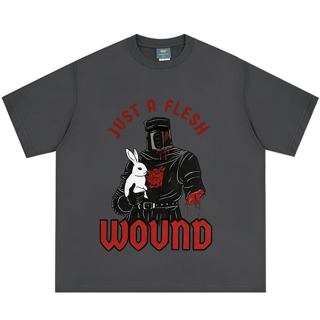 Just A Flesh Wound Black Knight Parody Medieval Funny Meme Tshirt Unisex Unisex Vintage Loose Casual Cotton Harajuku Tshirts Tops