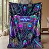 Neon Game Controller Art Theme blanket Lightweight Warm Flannel Blanket Decorative Throw Blanket for Home Decoration