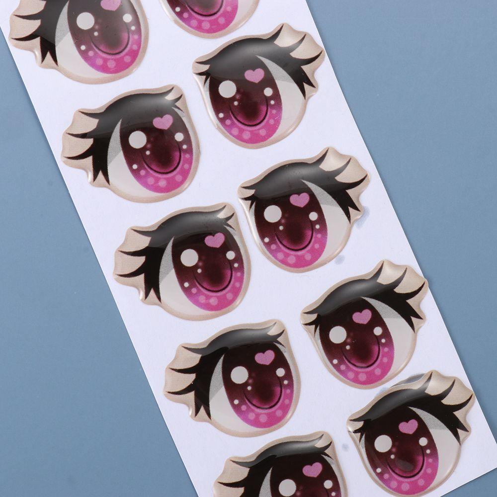 Anime Figurine Doll Cartoon Eyes Stickers Clay Decals Love Cute Sticker Face Organ Paster