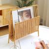 Light Brown Wicker Magazine Rack Compact Faux Rattan Woven Magazine Holder Organizers For Efficient Home Storage