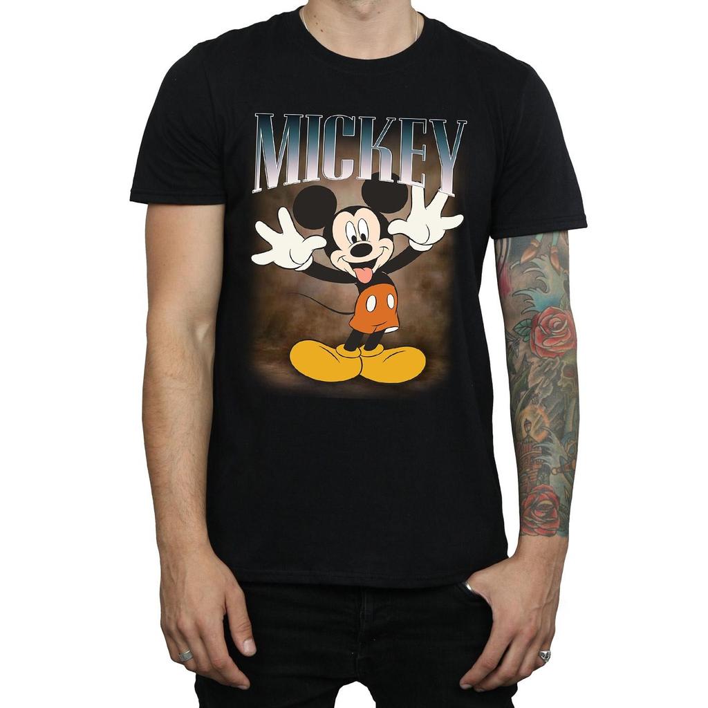 Disney Mens Mickey Mouse Tongue Montage T-Shirt