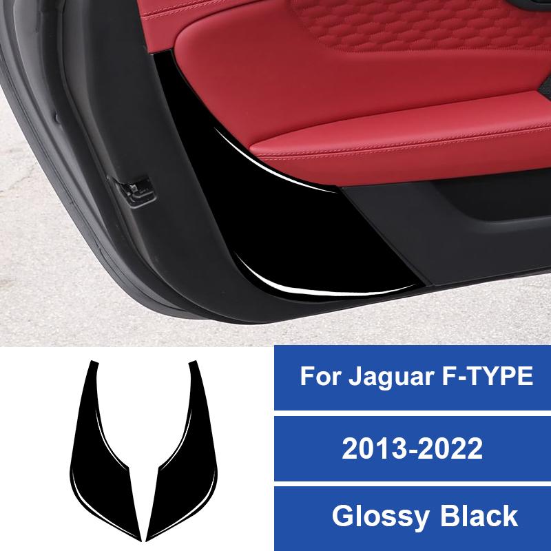 2PCS/SET Real Carbon Fiber Car Door Panel Decorative Sticker For Jaguar F-Type 2013-2022 Car Interior Accessories