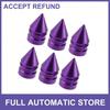 6pcs Purple Tire Stem Valve Caps Covers Spike Style Universal for Car Bike