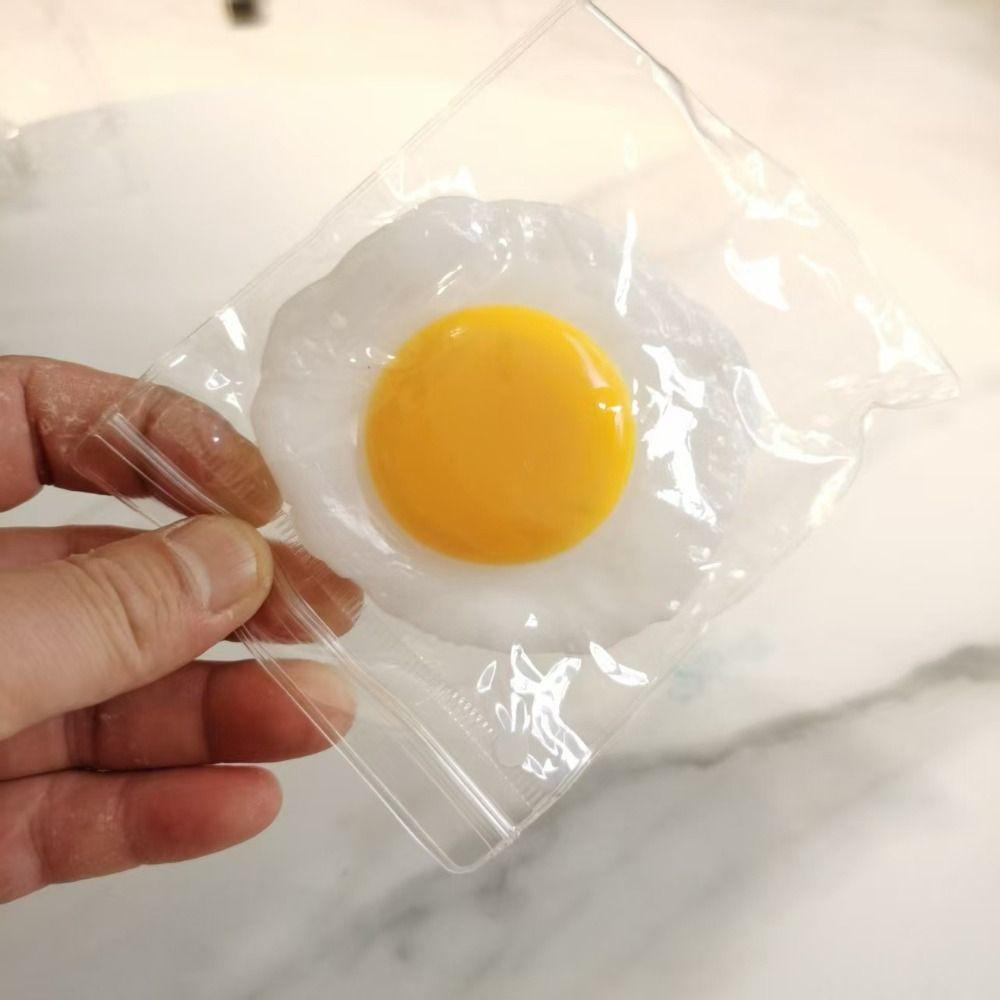 Simulation Design Soft Stress Toy Stress Relief Simulation Food Toy Fried Egg Fidget Toy Kids