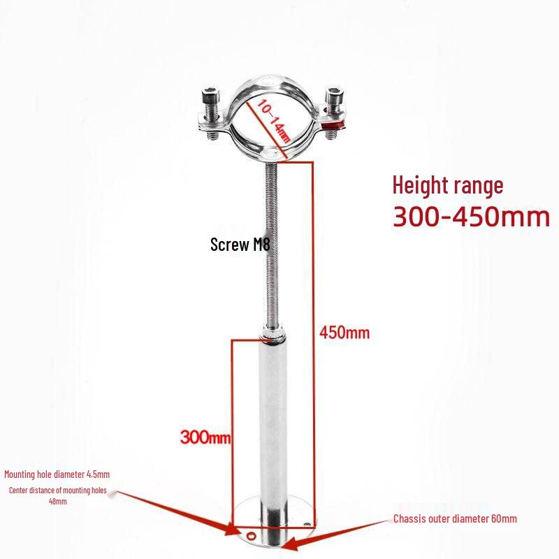 304 Stainless Steel Adjustable Pipe Clamp with Expansion Base