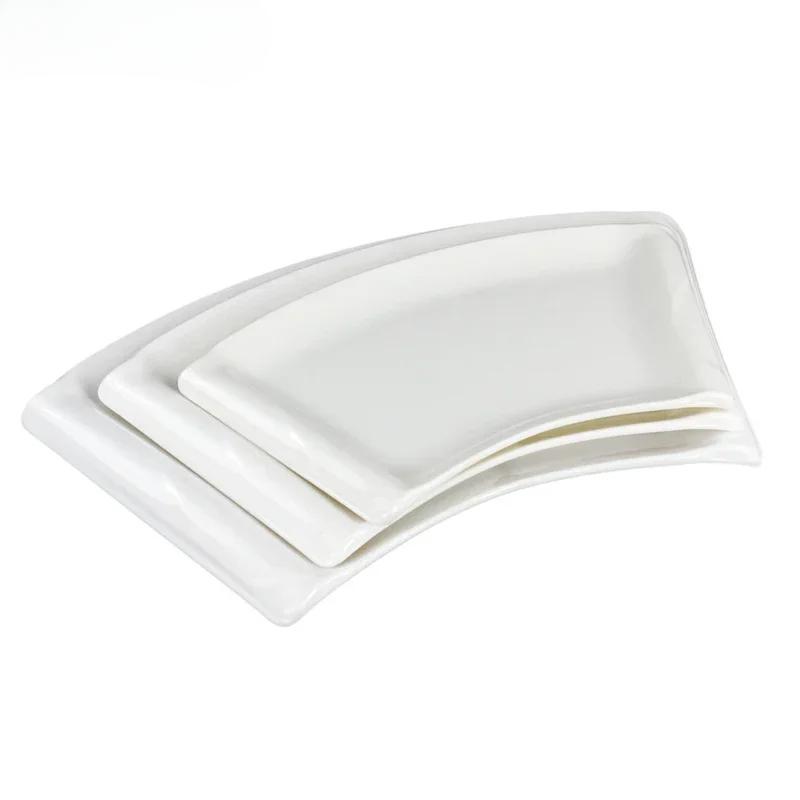 Чисто-белая пластиковая нестандартная тарелка, поднос для коммерции, тарелки для пикника и барбекю, десертные закуски, фруктовые блюда, кухонная утварь