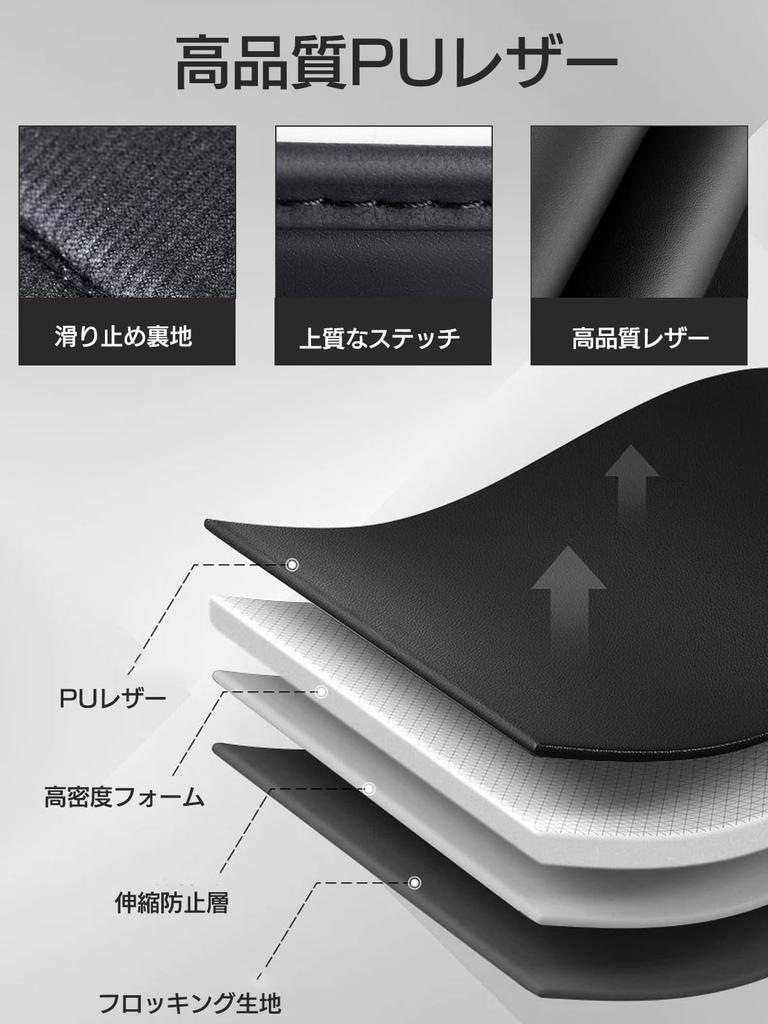 Beyond Self Kick Guard Seat Back Mats for Toyota Crown (210 / 220 Series & 35 Series Crossover), 2 Pieces, PU Leather, Embroidered Logo