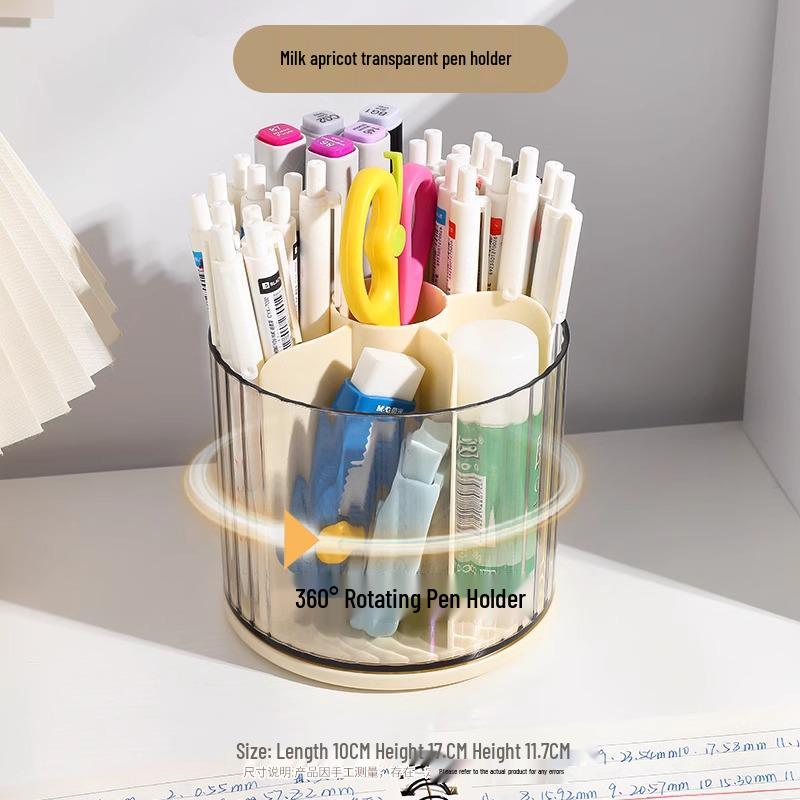 360° Rotating Pen Holder: Luxurious, Multifunctional, Large-Capacity Desk Storage for Students and Offices
