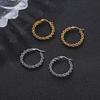 Stylish Round Multi-strand Twist Titanium Steel Women's 18K Earrings Retro Simple Stainless Steel Round Ear Buckles