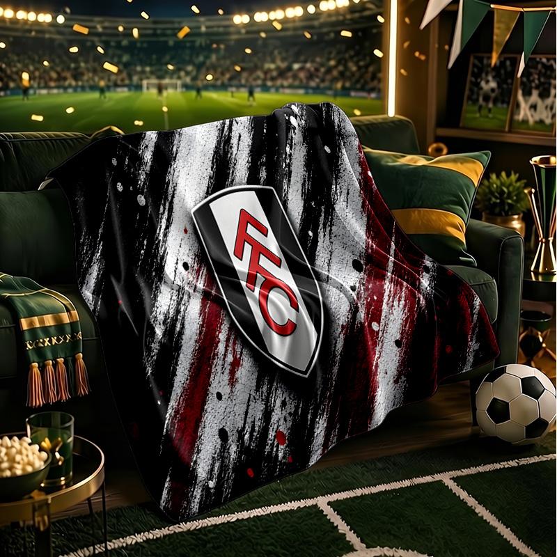Fulham Football Crest Throws Blanket Flannel Blankets Plush for Couch Bed Gifts for Men Women Travel picnic blanket Christmas fan gifts