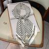 New Striped Printed Imitation Silk Fashion Early Autumn Decorative Small Scarf Winter Warm Scarf Headband Tie Pack
