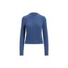 Polo Solid Color Cable Knit Sweater Women Tops Blue 200919056-003