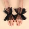 Black Dot Tulle Removable Fake Sleeves Elastic Mesh Lace Decorative Ruffled Wrist Cuffs For Bride Wedding Dress