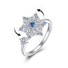 Rotatable Snowflake Starry Sky Zircon Ring – Christmas Open Index Finger Design