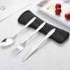 Набор из 3 предметов: ложка, вилка, нож для стейка из нержавеющей стали, портативная дорожная посуда, высокоценный артефакт для пикника на открытом воздухе