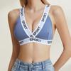 French Sexy Triangle Cup Lingerie No Chest Pad Beautiful Back Gathering Bra Yoga Fitness Sporty Lingerie