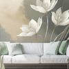 Wallpaper Flowers Abstract Beige