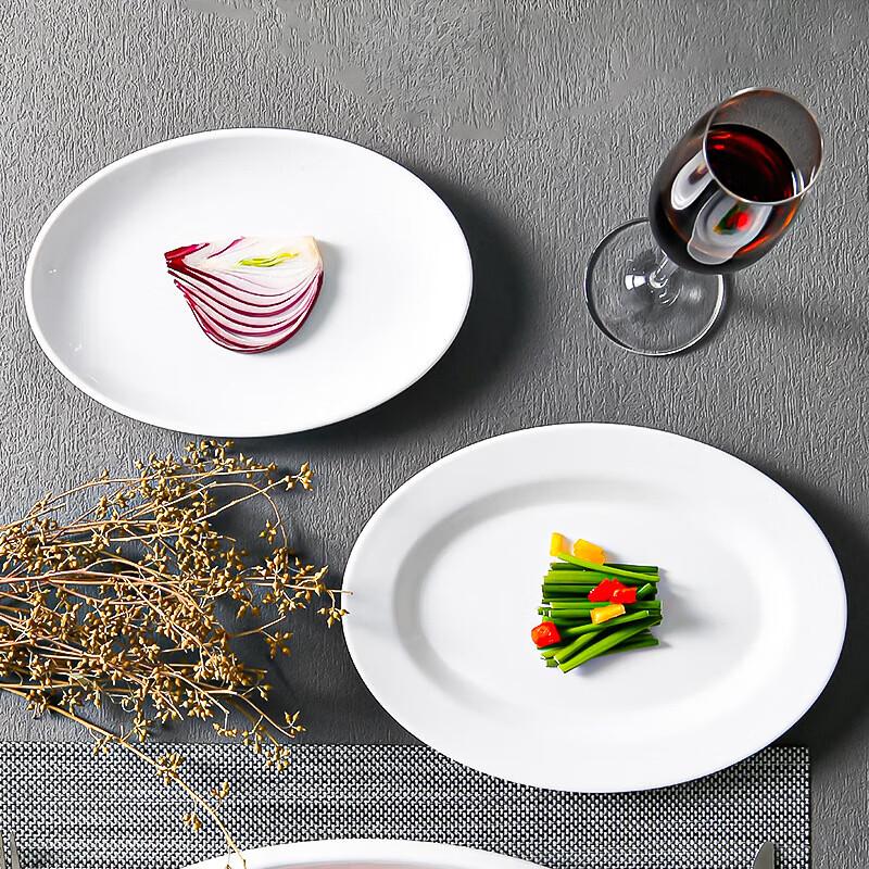 Beilaien White Melamine Oval Serving Platters - 10-inch, 2-Pack