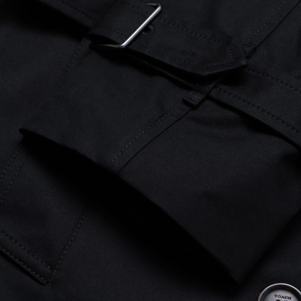 Coach Пальто Женское Черное Лацканы Средние CAB99-BLK